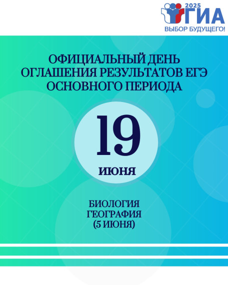 О дате официального опубликования в Ленинградской области результатов основного периода единого государственного экзамена 2025 года по географии, биологии.